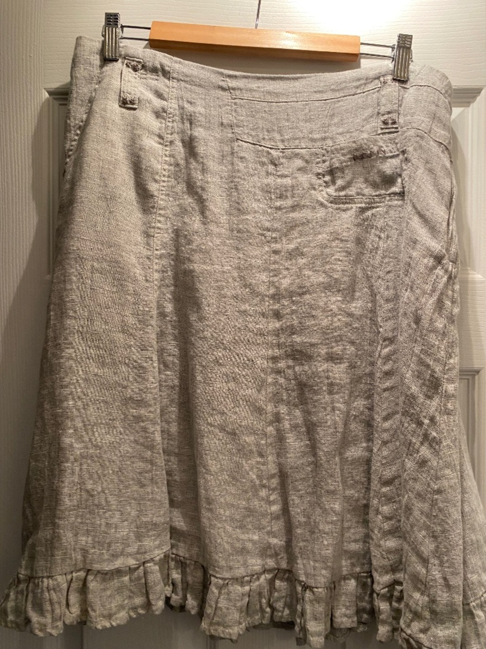 Sheer Linen Ruffle Skirt